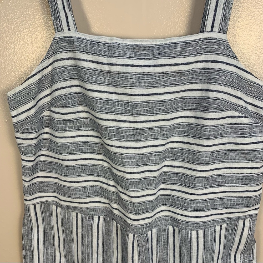 Beachlunchlounge Striped Linen Blend Wide Leg Cropped Jumpsuit - Picture 4 of 10